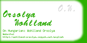 orsolya wohlland business card